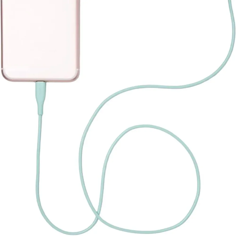 Lightning to USB-C Round Cable MFi Certified 3ft Teal Fast Charger iPhone iPad